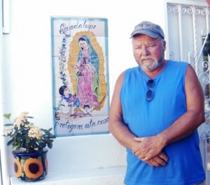 Dan with a Tile Image of the Virgin of Guadalupe in La Paz