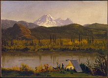 Mt. Baker as seen from the Fraser River- Artist Albert Bierstadt