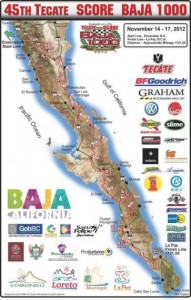 The Official Race Map for Baja Mil