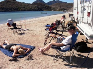 Relaxing at Playa Santispac