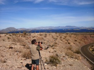 Armin taking photos in Bahia de Los Angeles