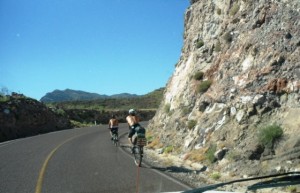 Believe it or not, this guy is riding a unicycle!