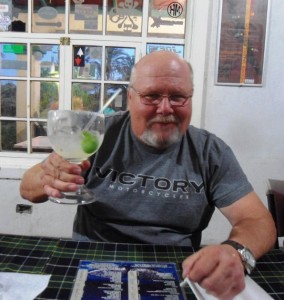 Frank agrees that these Marguaritas are good at Rice & Beans