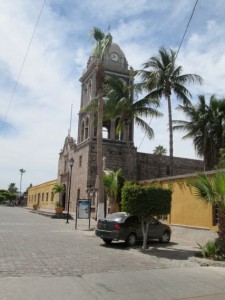 We had a very short quiet driving day to Loreto, one of our favorite towns in Baja. Loreto was the first permanent settlement in the California's, was the Capital for many many years and is home to the first Mission. It is a well kept town with a beautiful town square; groomed trees and shrubs, cobblestoned streets lined with interesting shops and restaurants and old buildings considered historical monuments.  The Mission "Nuestra Senora de Loreto is on the town square. The spent a couple of hours walking around town in these places. Diane & Conne bought some very interesting jewelry made by local artesans. 