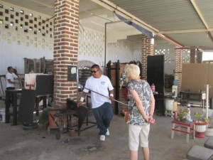 Our stay in Cabo San Lucas at the Villa Serena RV Park for 3 nights is a busy time for the group. Starting with a tour of the town and harbour then a visit to the  Glass Factory. Conne enjoyed watching the craftsman working with molten glass. This is the place to shop if you like glass-  all shapes, designs and colors.