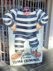 Sylvia outside of Lutes Casino in Yuma