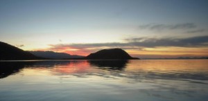 Sunrise on Santispac from Kayak
