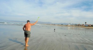 Dan working Jitterbug on the beach