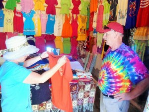 Barb & Bob shopping at Aldofo's in Mulege