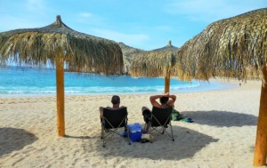 Lois & Chuck like these new Palapas - Lots of shade here