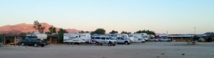 RVs at Daggett's at sunrise