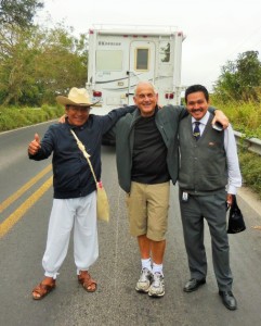 Tres Amigos waiting for the protest to end