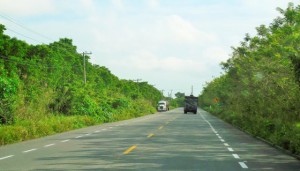 On the road in the Yucatan
