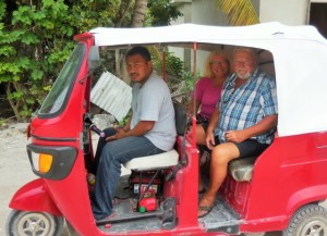 These 3 wheel taxi's in Isla Aguada get around and are cheap