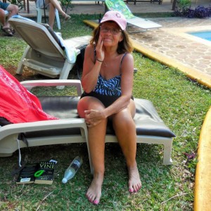 Anita poolside at Suytun Cenote