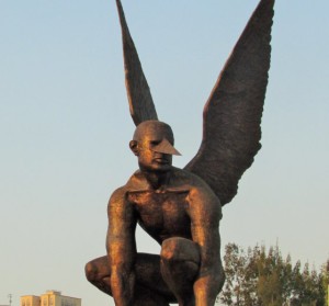 Impressive statue in middle of freeway into Mexico City