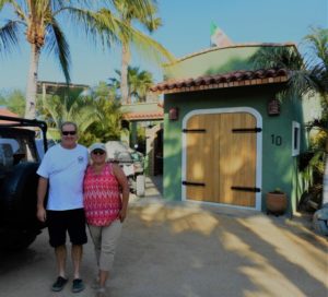 Barry & Lisa outside Barry & Viv's Casita at the East Cape Resort RV Park
