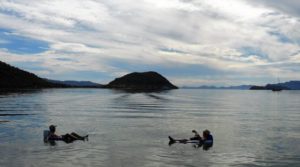 Tim & Corrine perfected floating at Santispac
